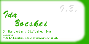 ida bocskei business card